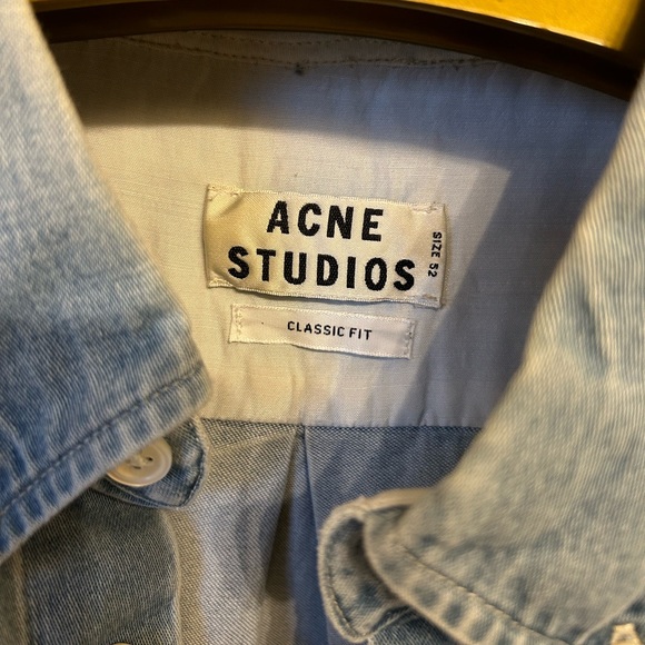 Acne Studios Men’s Denim Long Sleeve Button Down, Classic Fit, Size 52 EU/XL - Picture 3 of 7
